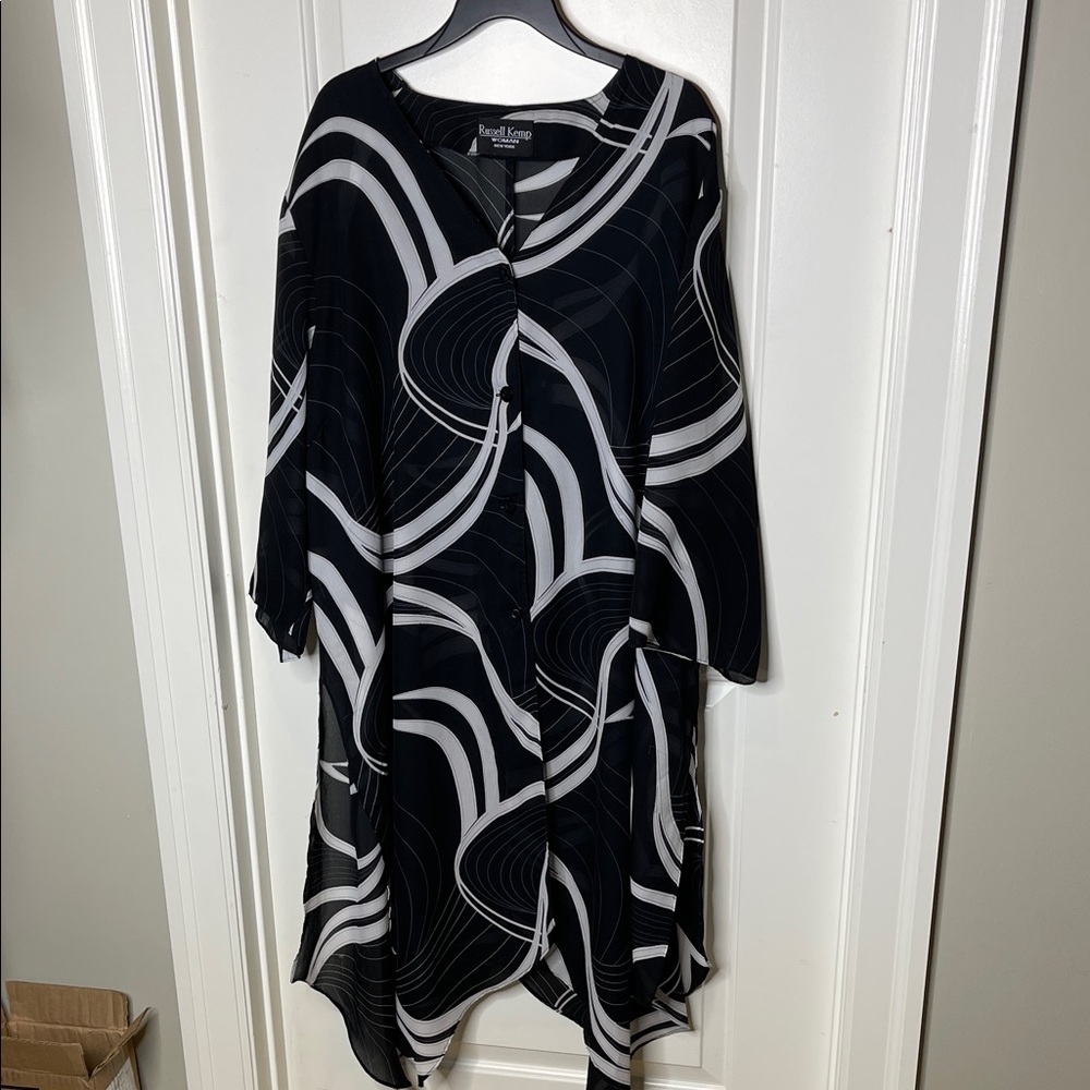 Plus size sheer dress or swim cover up